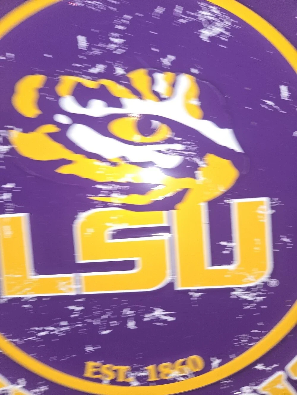 Purple and Gold LSU College Theme Decorative Wreath This Wreath Is 24x24x4 in.